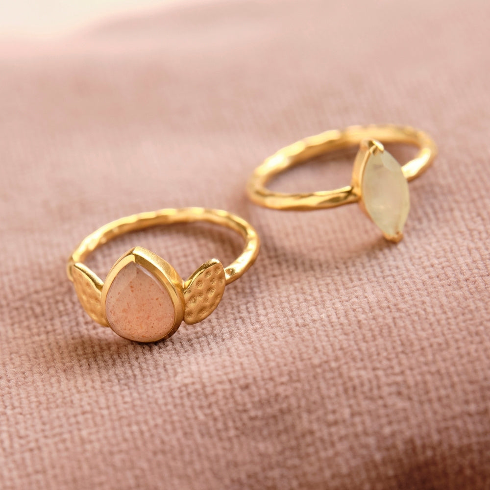 Aura Peach Moonstone Ring - 18,5