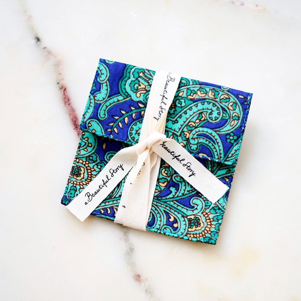 Sari Gift Pouch Blue (shade and print vary)