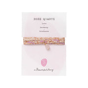 Sari wrap Bracelet Rose Quartz