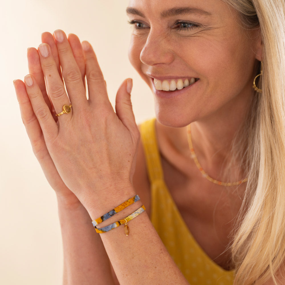 Sari wrap Bracelet Citrine